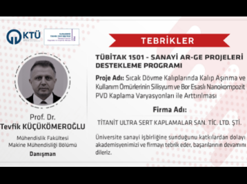 Prof. Dr. Tevfik KÜÇÜKÖMEROĞLU'nun TÜBİTAK-1501 Projesi Kabul Edildi