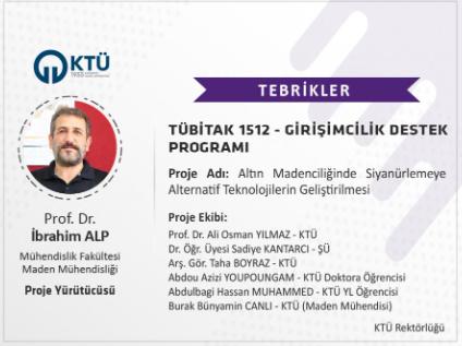 Akademisyenimize TÜBİTAK 1512 Programı Kapsamında Proje Desteği