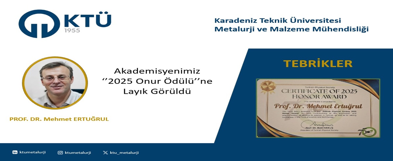 Akademisyenimiz 2025 Onur Ödülü'ne Layık Görüldü