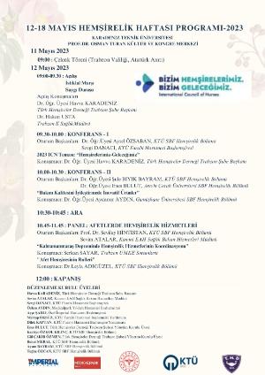 12-18 Mayıs Hemşirelik Haftası Programı-2023