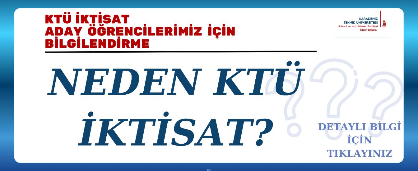 Neden KTÜ İktisat