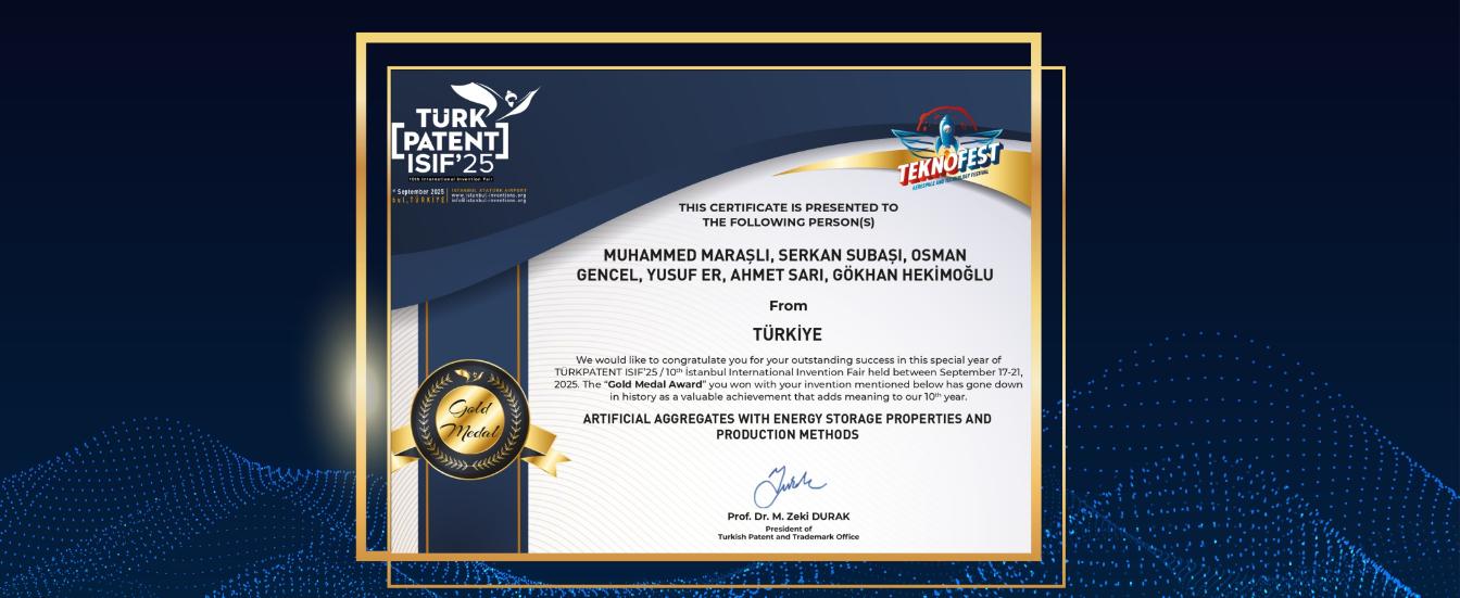 Mühendislik Fakültesi Akademisyenlerimize Altın Madalya