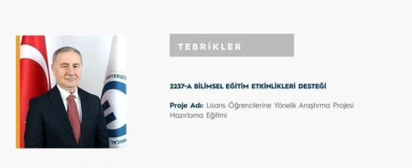 Prof. Dr. Asım KADIOĞLU'nun Tübitak 2237/A Bilimsel Eğitim Etkinlikleri Programı projesi desteklenmi