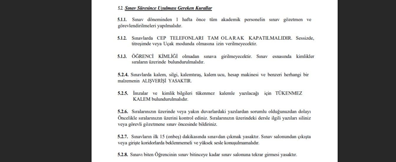 Eğitim-Öğretim ve Sınav Kuralları Talimatı