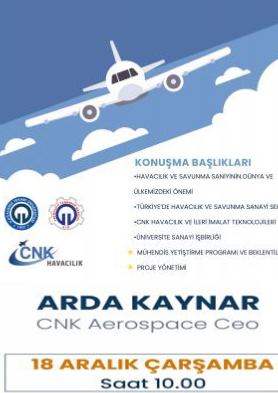CNK Havacılık Ceo'su Arda KAYNAR KTÜ TTM'de 