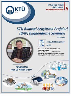 KTÜ Bilimsel Araştırma Projeleri (BAP) Bilgilendirme Semineri