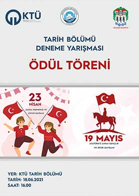 KTÜ Tarih Bölümü Deneme Yarışması Ödül Töreni