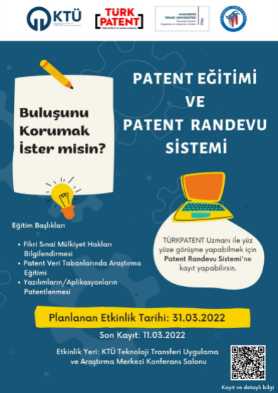 Patent Eğitimi ve Patent Randevu Sistemi 2022