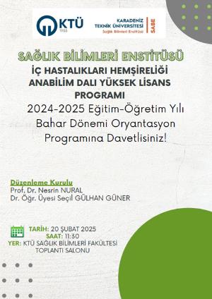 İç Hastalıkları Hemşireliği Anabilim Dalı Yüksek Lisans Oryantasyon Programı