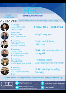 Hemşirelikte Bilişim Derneği: Online Toplantılar 