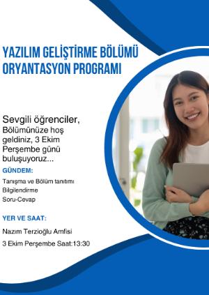 Bölümümüz Oryantasyon Programı