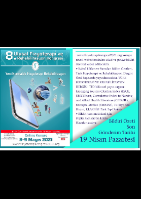 8. Ulusal Fizyoterapi ve Rehabilitasyon Kongresi 8-9 Mayıs 2021 