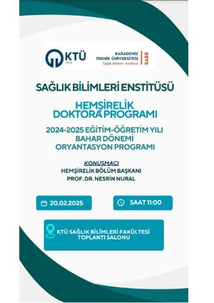 Hemşirelik Anabilim Dalı Doktora Oryantasyon Programı