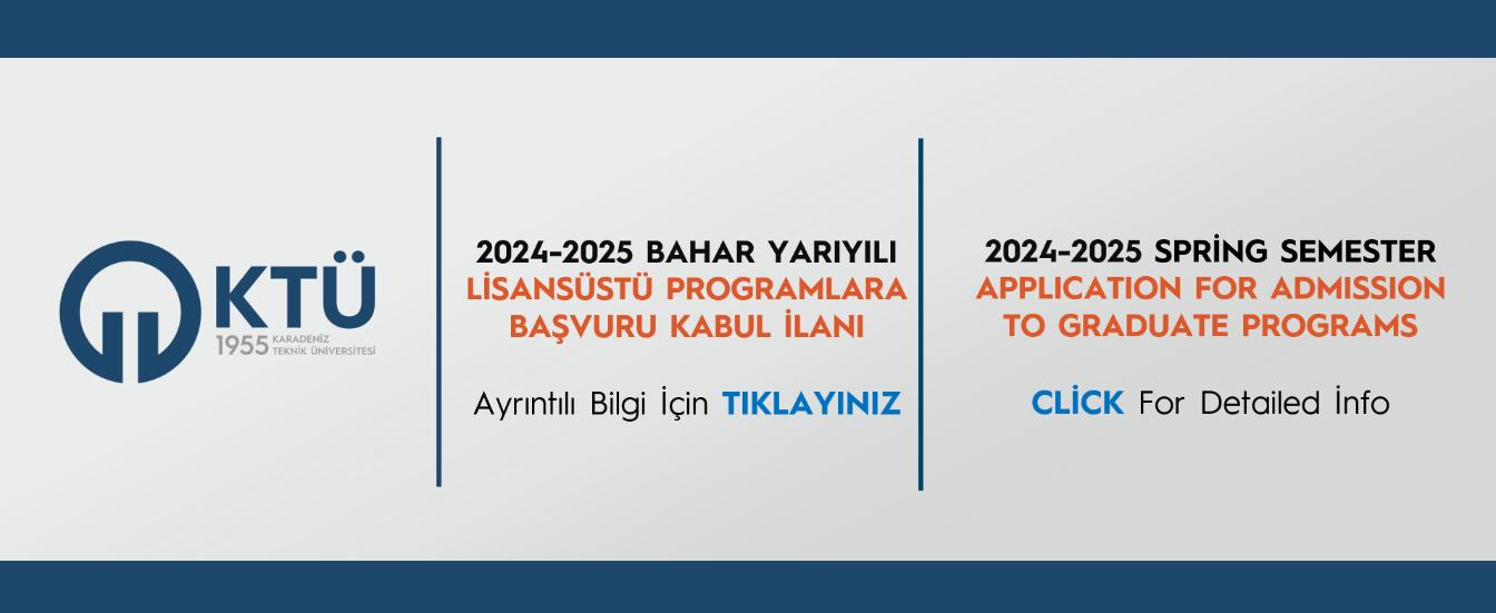 2024-2025 Spring Semester Application for Admission to Graduate Programs