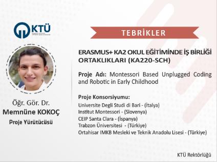 Akademisyenimize  Erasmus+ KA2 Okul Eğitiminde İş Birliği Ortaklıkları (KA220-SCH) Proje Desteği