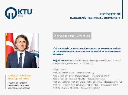 TÜBİTAK Multi-Collaboration CETPartnership Project Support to Prof. Dr. Ali TEMİZ