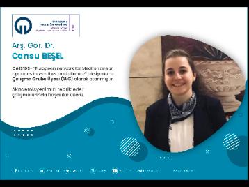 Arş.  Gör. Cansu BEŞEL COST Programına Çalışma Grubu Üyesi (WG) Olarak Atandı