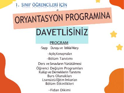 Hemşirelik Bölümü 1.Sınıf Öğrencilerine Yönelik Oryantasyon Programı