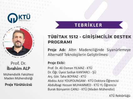 Akademisyenimize TÜBİTAK 1512 Programı Kapsamında Proje Desteği
