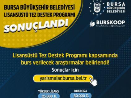 Bursa Büyükşehir Belediyesi Lisansüstü Tez Destek Programı Ödülü