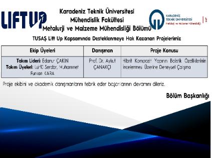 Öğrencilerimizin Lift Up Proje Başarısı !