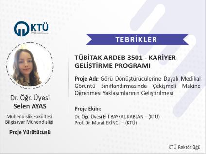 Akademisyenimize TÜBİTAK 3501 Proje Desteği