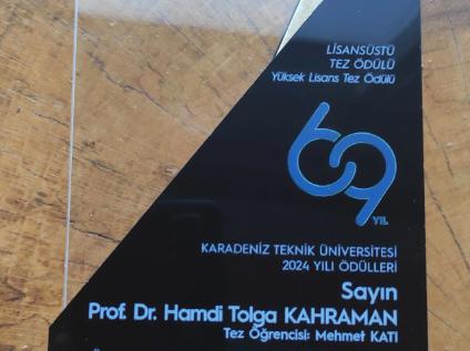 Karadeniz Teknik Üniversitesi Fen Bilimleri Enstitüsü 2024 Yılı Yüksek Lisans Tez Ödülü