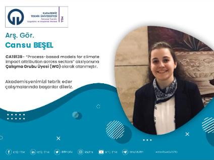 Arş. Gör. Cansu BEŞEL COST Programına Çalışma Grubu Üyesi (WG) Olarak Atandı