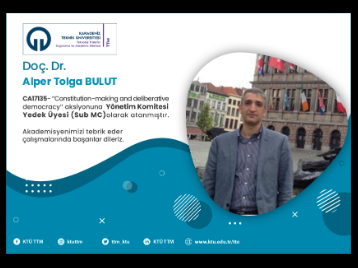 Doç.Dr. Alper Tolga BULUT COST Programına Yönetim Komitesi Yedek Üyesi (Sub MC) Olarak Atandı!