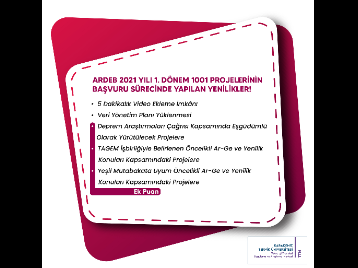 ARDEB 2021 Yılı 1. Dönem 1001 Projelerinin Başvuru Sürecinde Yapılan Yenilikler!