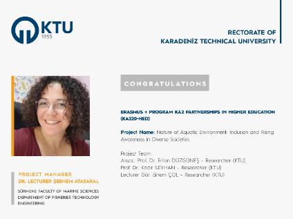 Assistant Professor Şebnem ATASARAL received Erasmus+ KA2 Higher Education Cooperation Partnerships (KA220-HED) Project Support