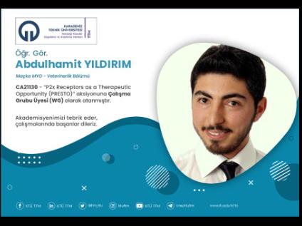 Öğr. Gör. Abdulhamit YILDIRIM COST Programına Çalışma Grubu Üyesi (WG) Olarak Atandı