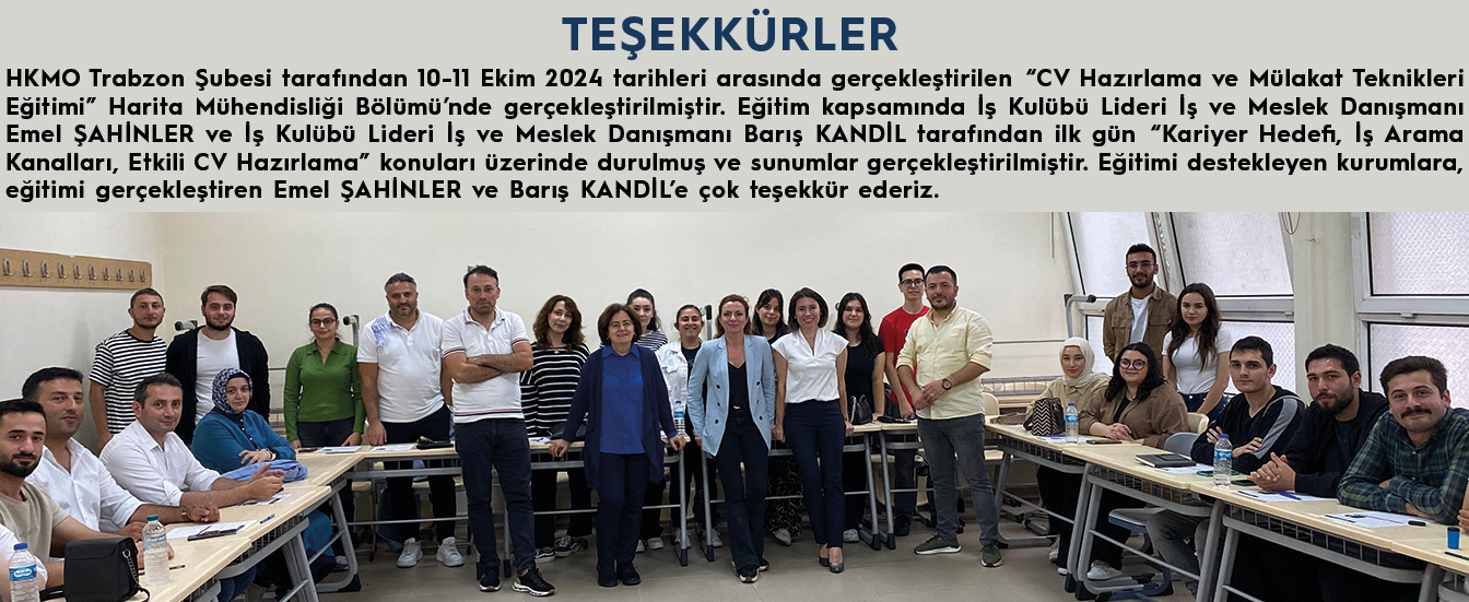 CV Hazırlama ve Mülakat Teknikleri Eğitimi-Teşekkür