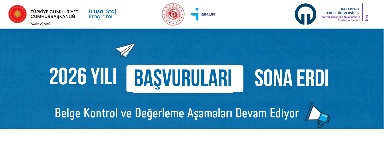Ulusal Staj Programı 2026 Yılı Başvuruları Belge Kontrol Aşamaları Devam Ediyor!