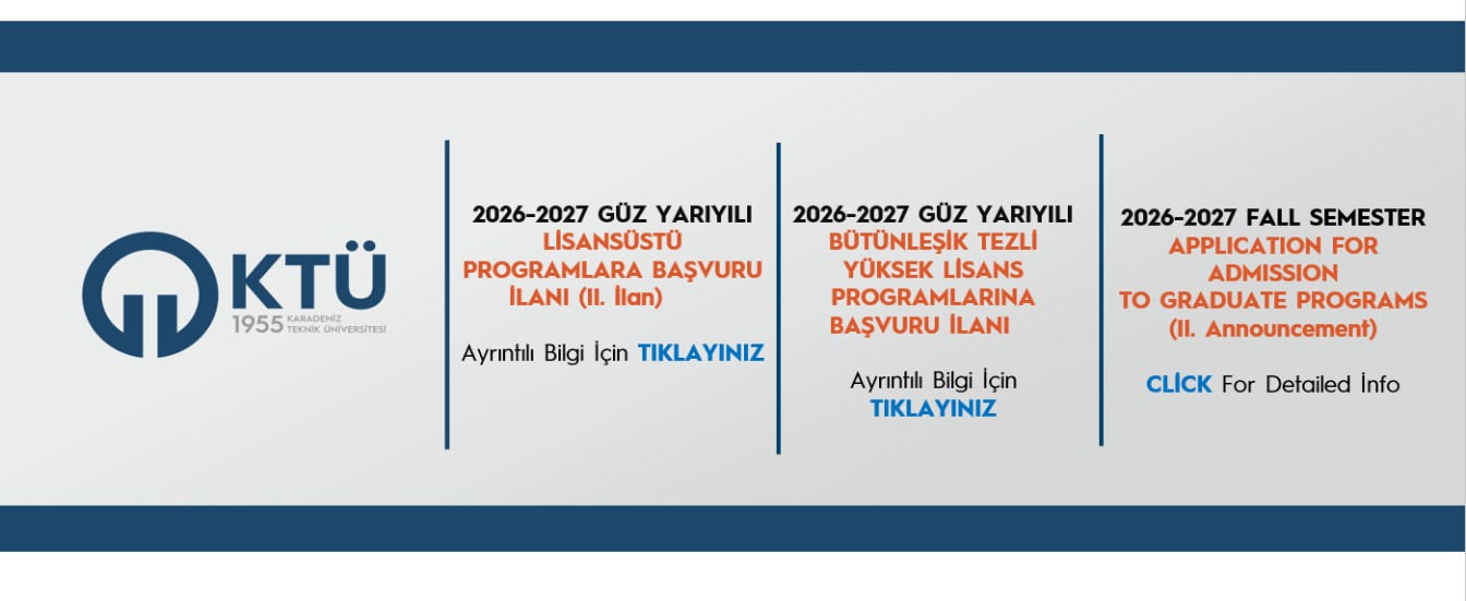 2025-2026 Bahar Yarıyılı Lisansüstü Programlara Başvuru Kabul İlanı (II. İlan )