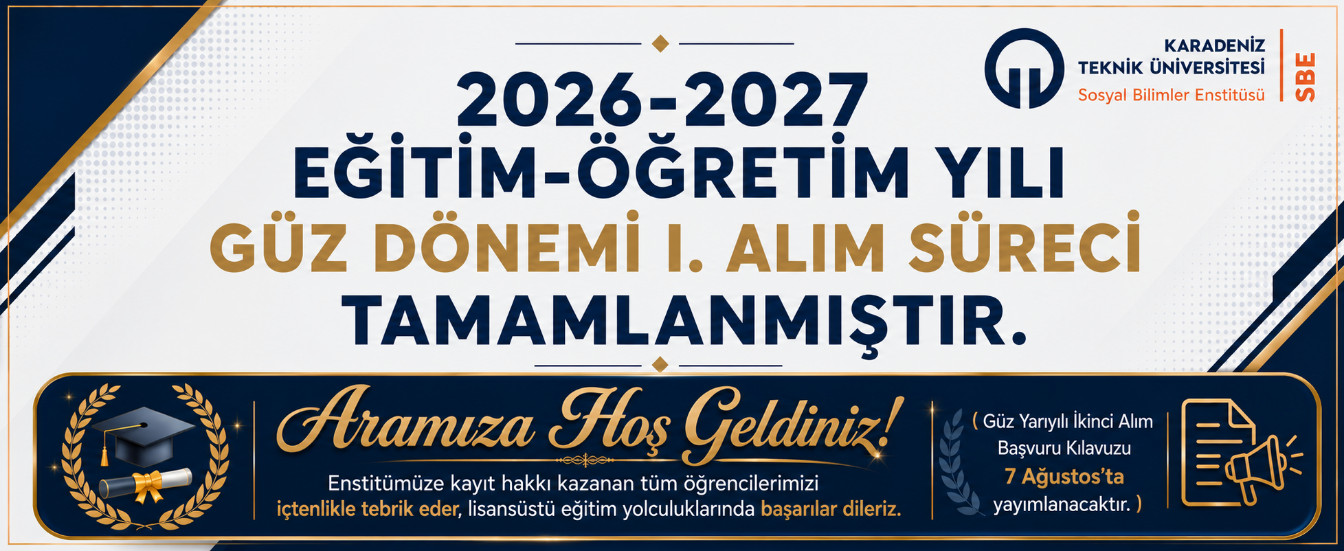 2026-2027 Güz Dönemi I. Alımlar Tamamlandı