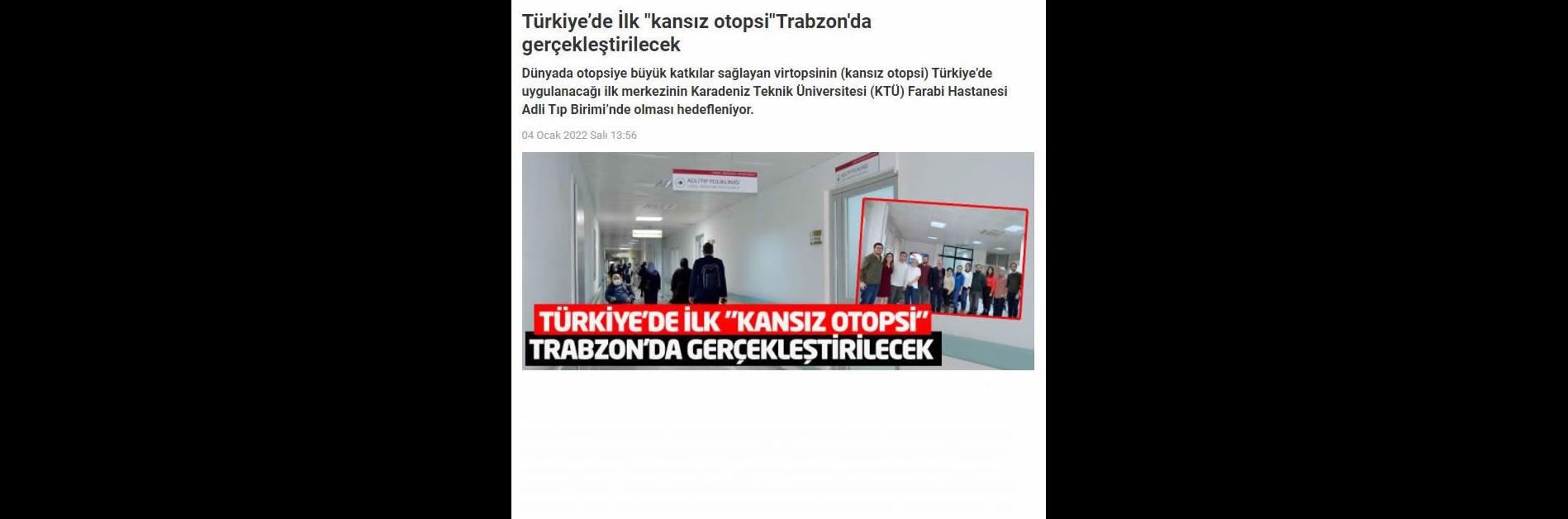 Türkiyede İlk "kansız otopsi"Trabzon'da gerçekleştirilecek