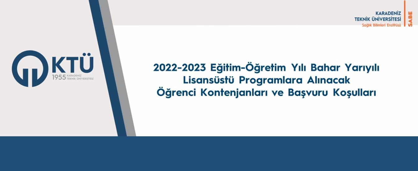 2022-2023 Bahar Yarıyılı Kontenjanları
