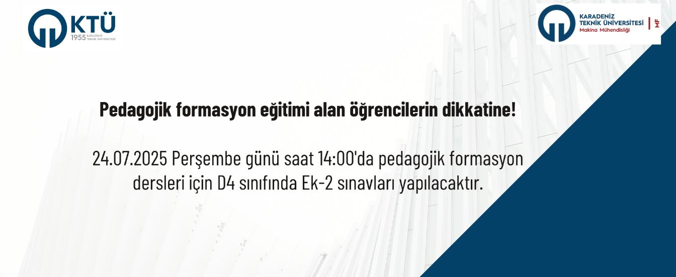 Pedagojik formasyon eğitimi alan öğrencilerin dikkatine!!