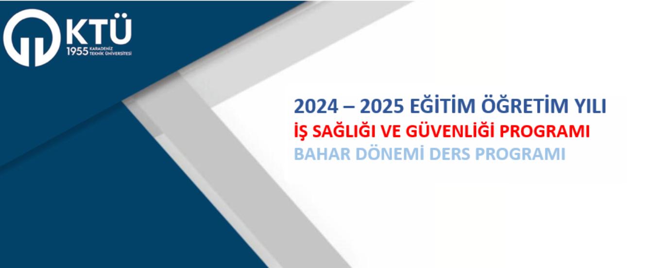 2024-2025 Bahar Dönemi Ders Programı