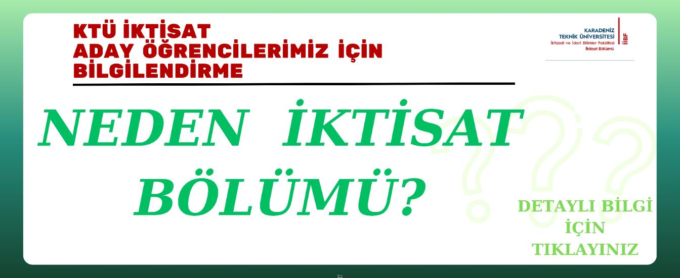 Neden İktisat Bölümü