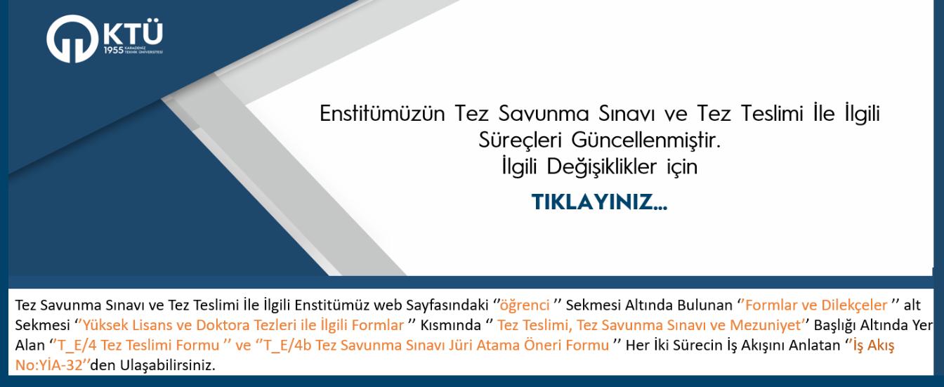 yüksek lisans ve doktora tezleri ile ilgili formlar ve iş akışları